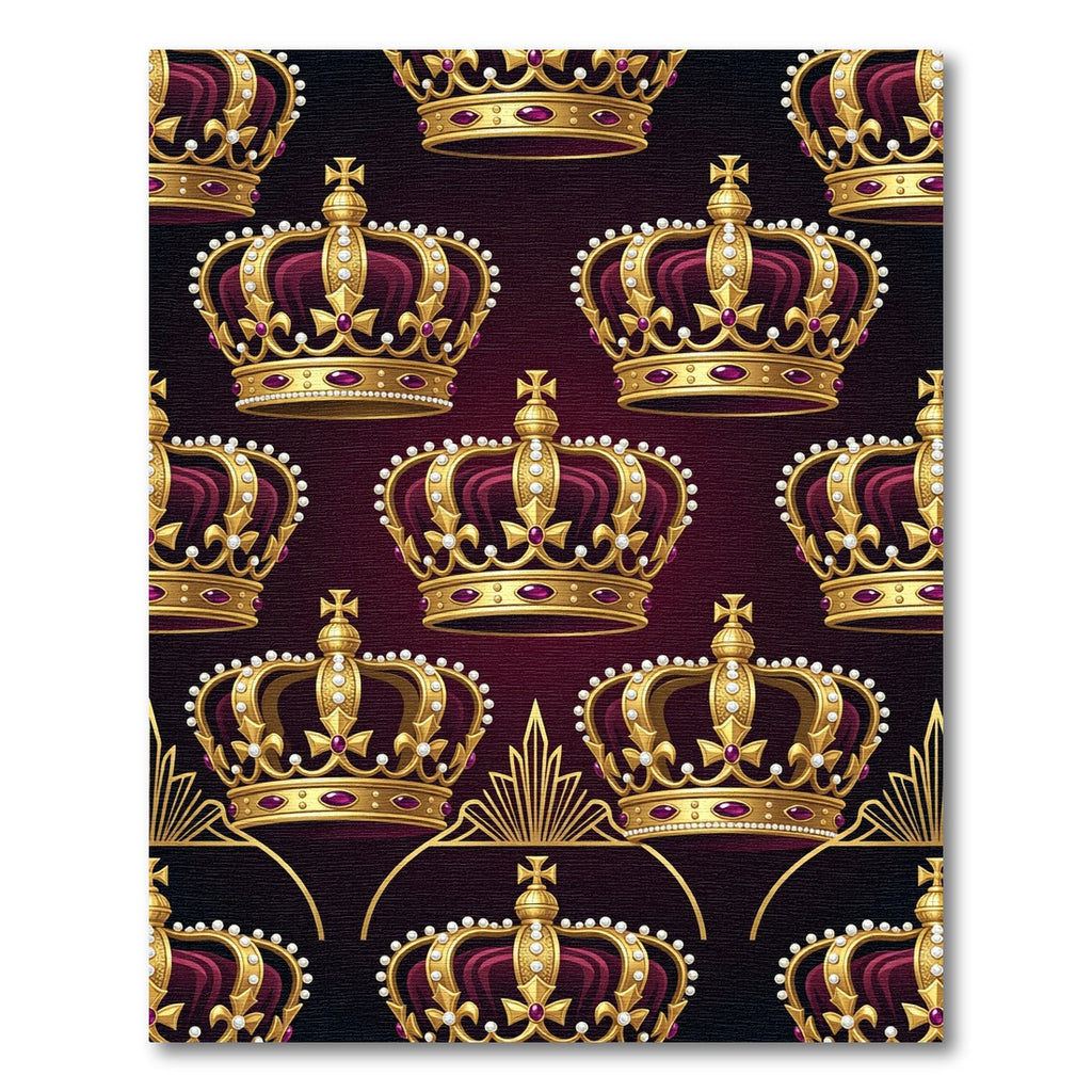 Regal Gold Crown Deep Burgundy Tapestry Rug