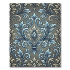 Antique Blue Acanthus Scroll Medallion Rug