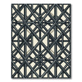 Dark Gray Intersecting Lattice Geometric Rug