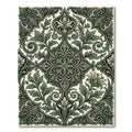 Deep Forest Green Ornate Foliage Medallion Rug