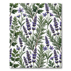 Purple Lavender Greenery Floral Tile Rug