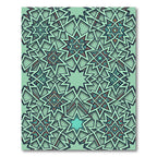 Sage Geometric Starburst Tile Mosaic Rug
