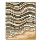 Earthy Tones Abstract Wave Rendering Rug