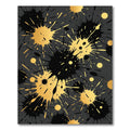 Gold and Black Abstract Ink Splatter Rug