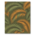 Lush Green and Amber Tropical Palm Rug