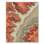Abstract Earthy Canyon Wave Rug