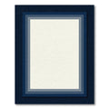 Navy Blue Layered Rectangular Border Rug