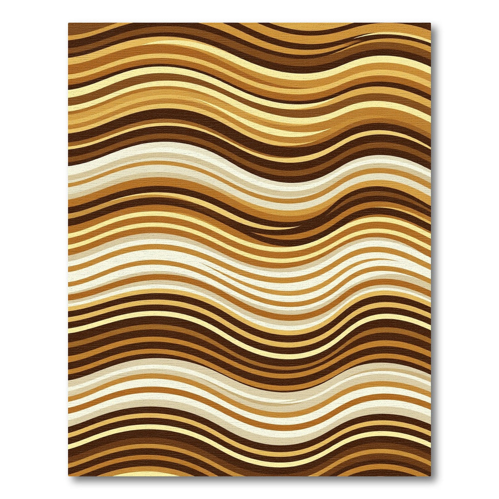 Earthy Amber Wavy Stripe Rug
