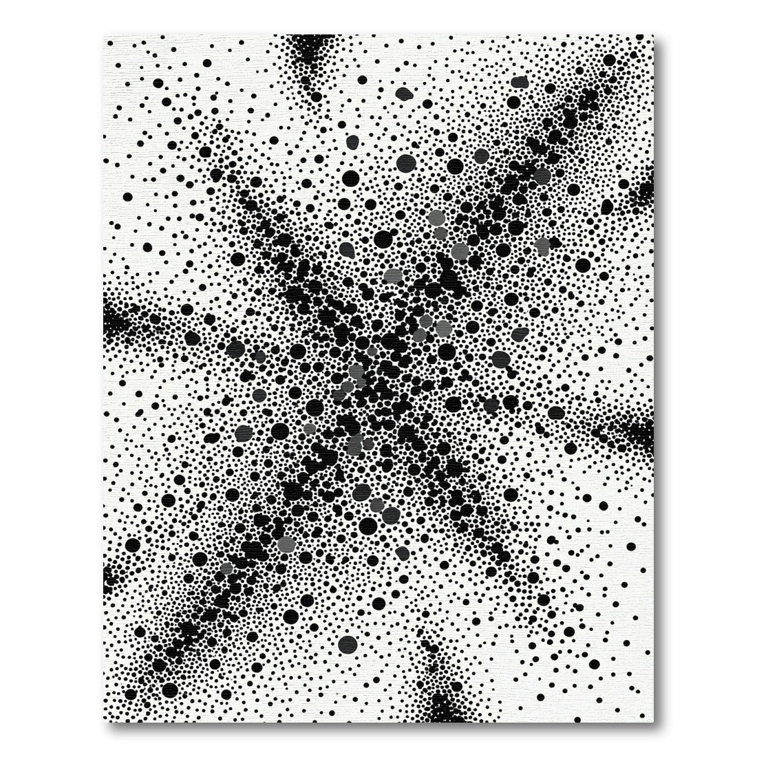Black and White Abstract Polka Dot Rug