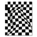 Distorted Monochrome Checkered Optical Wave Rug