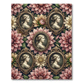 Elegant Floral Portrait Cameo Blush Rug
