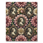 Elegant Floral Portrait Cameo Blush Rug