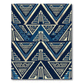 Aztec Geometric Pyramid Navy Blue Tapestry Rug
