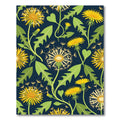Yellow Dandelion Botanical Midnight Blue Rug