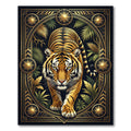 Golden Tiger Jungle Art Deco Emblem Rug