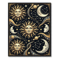 Celestial Sun Moon Stars Constellation Rug