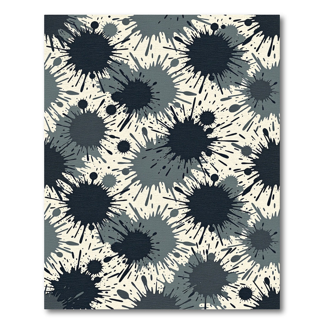 Monochromatic Ink Splatter Abstract Art Rug