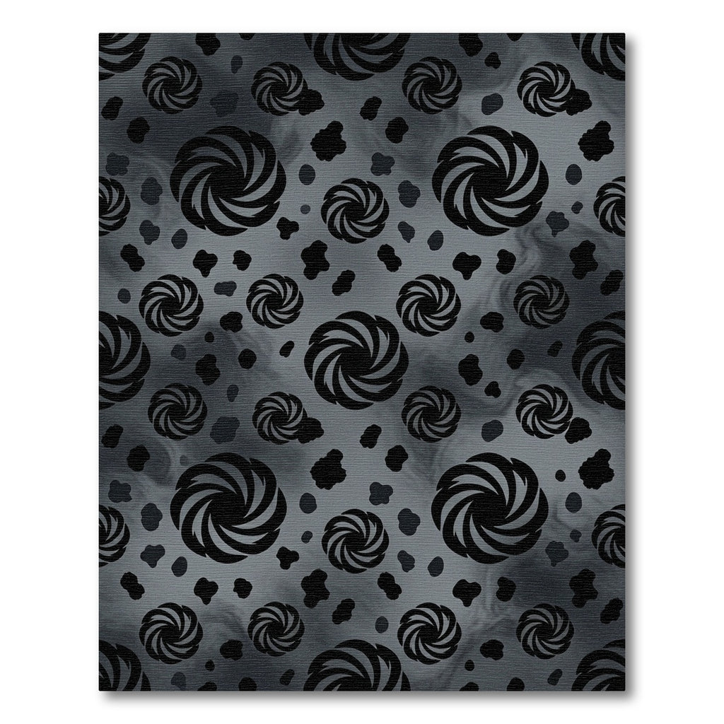 Monochrome Swirling Vortex Galaxy Black Rug