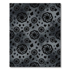 Monochrome Swirling Vortex Galaxy Black Rug