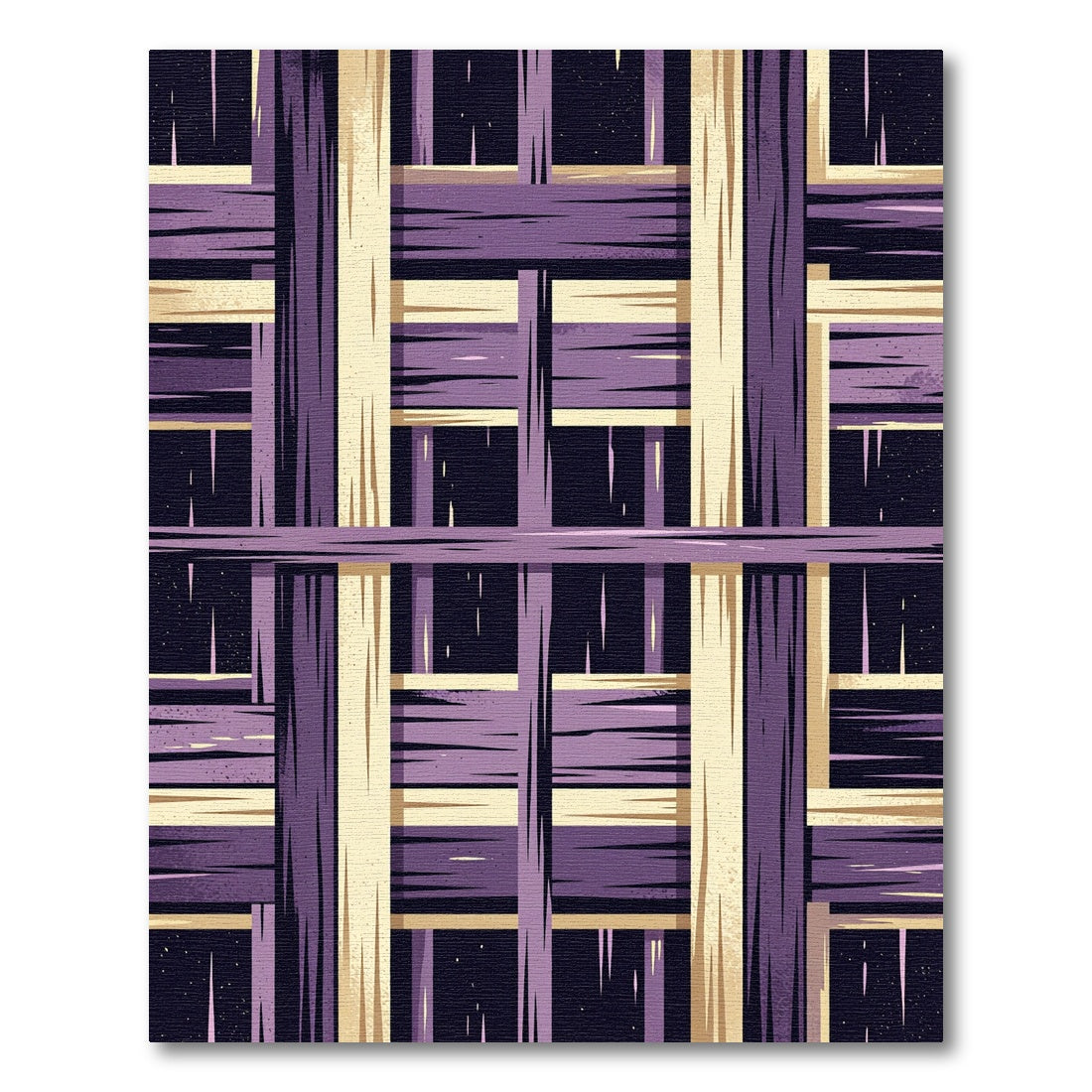 Purple Tan Wood Grain Weave Rug