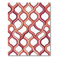 Interlocking Terracotta Wavy Geometric Curves Rug