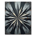 Metallic Industrial Starburst Steel Geometric Rug