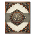 Ornate Silver and Copper Floral Medallion Rug
