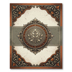 Ornate Silver and Copper Floral Medallion Rug