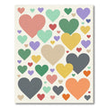 Playful Multicolored Hearts Scattered Art Rug