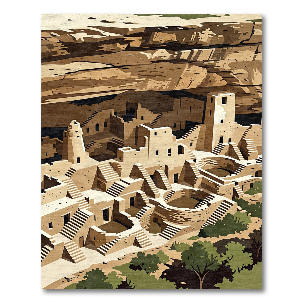 Earthy Canyon Cliff Dwelling Medley Rug
