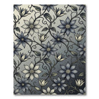 Blue Cream Floral Vines Rug