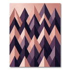 Geometric Mauve and Midnight Mountain Peaks Rug