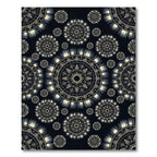 Celestial Monochrome Sunburst Mandala Rug