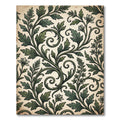 Verdant Green Foliage Scroll Art Rug