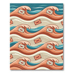 Coral Love Wave Mail Pattern Rug