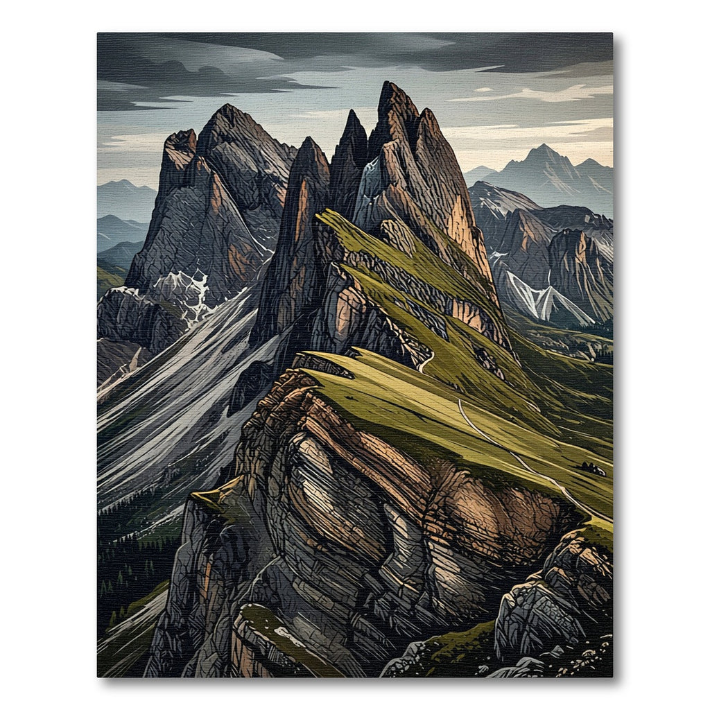 Craggy Mountain Peaks Rug