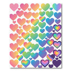 Iridescent Gradient Heart Confetti Clouds Rug