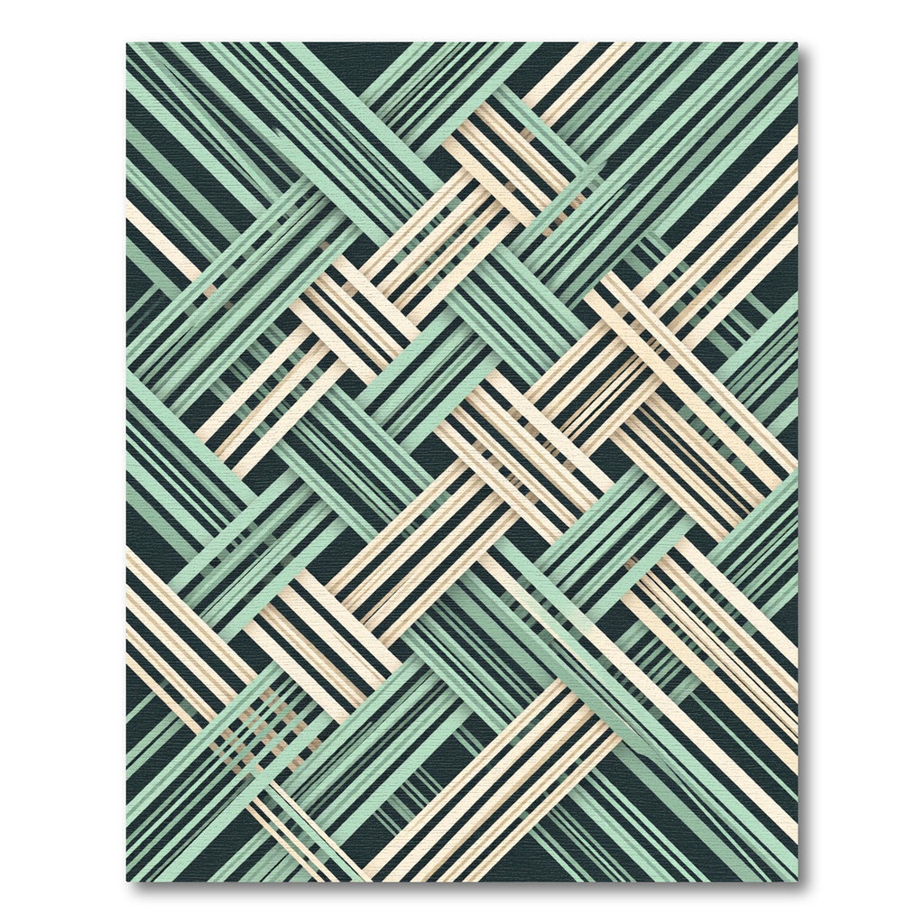 Sage Green Cream Interwoven Lattice Rug