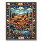Hunting Scene With Lions And Deer Rug