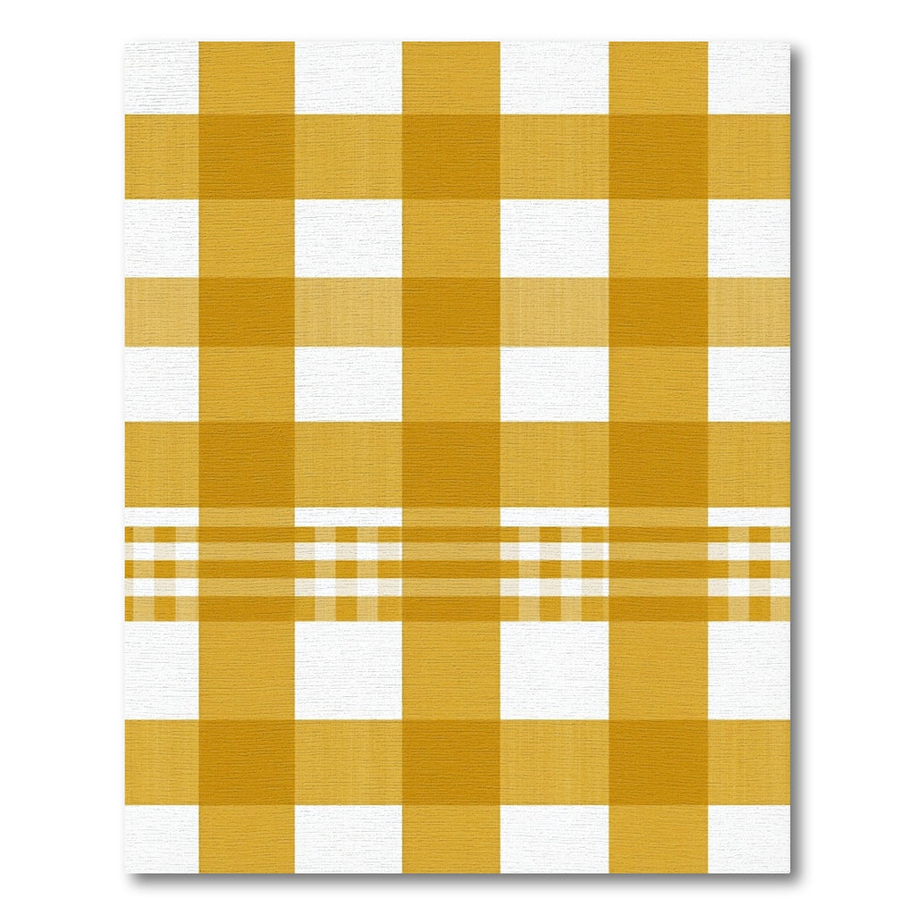Golden Yellow Gingham Checkered Grid Rug