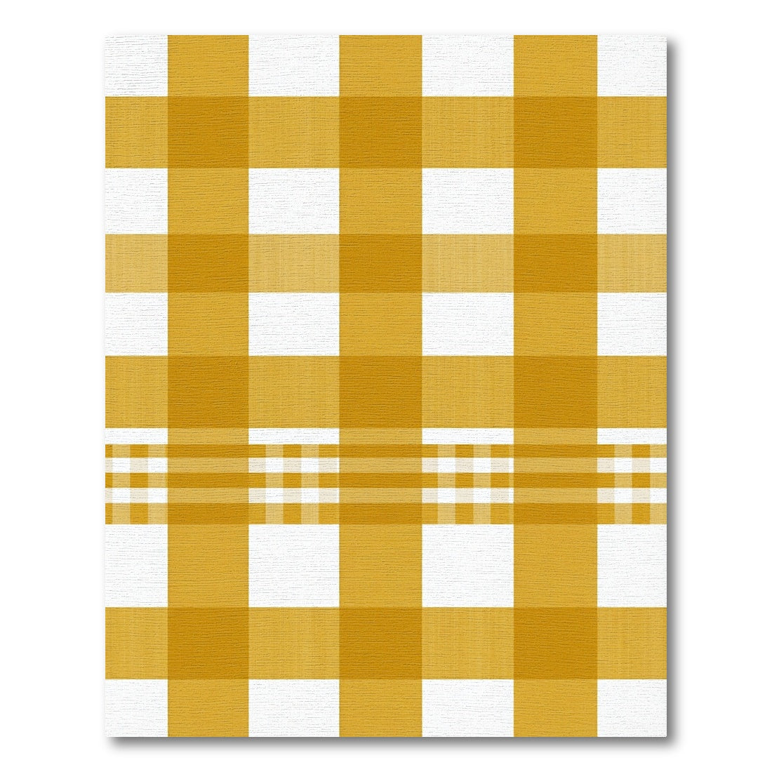 Golden Yellow Gingham Checkered Grid Rug
