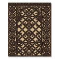 Rich Brown Floral Lattice Accents Rug