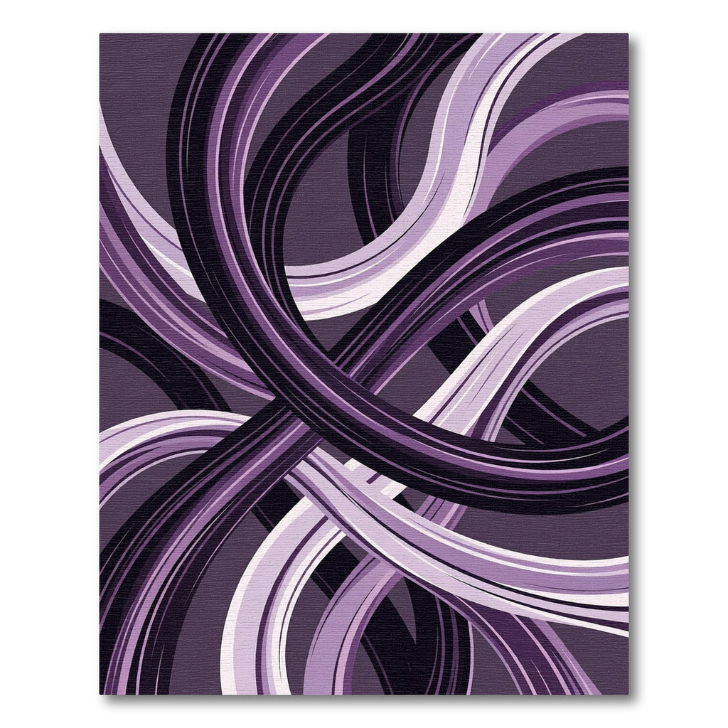 Swirling Purple Abstract Interlocking Waves Rug