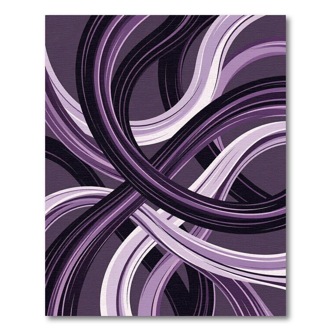 Swirling Purple Abstract Interlocking Waves Rug