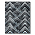 Modern Gray Chevron Mountain Peaks Rug