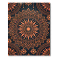 Fiery Orange Radiant Sun Mandala Rug