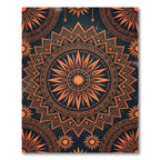 Fiery Orange Radiant Sun Mandala Rug