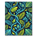 Tropical Peacock Leaf Vine Botanical Rug
