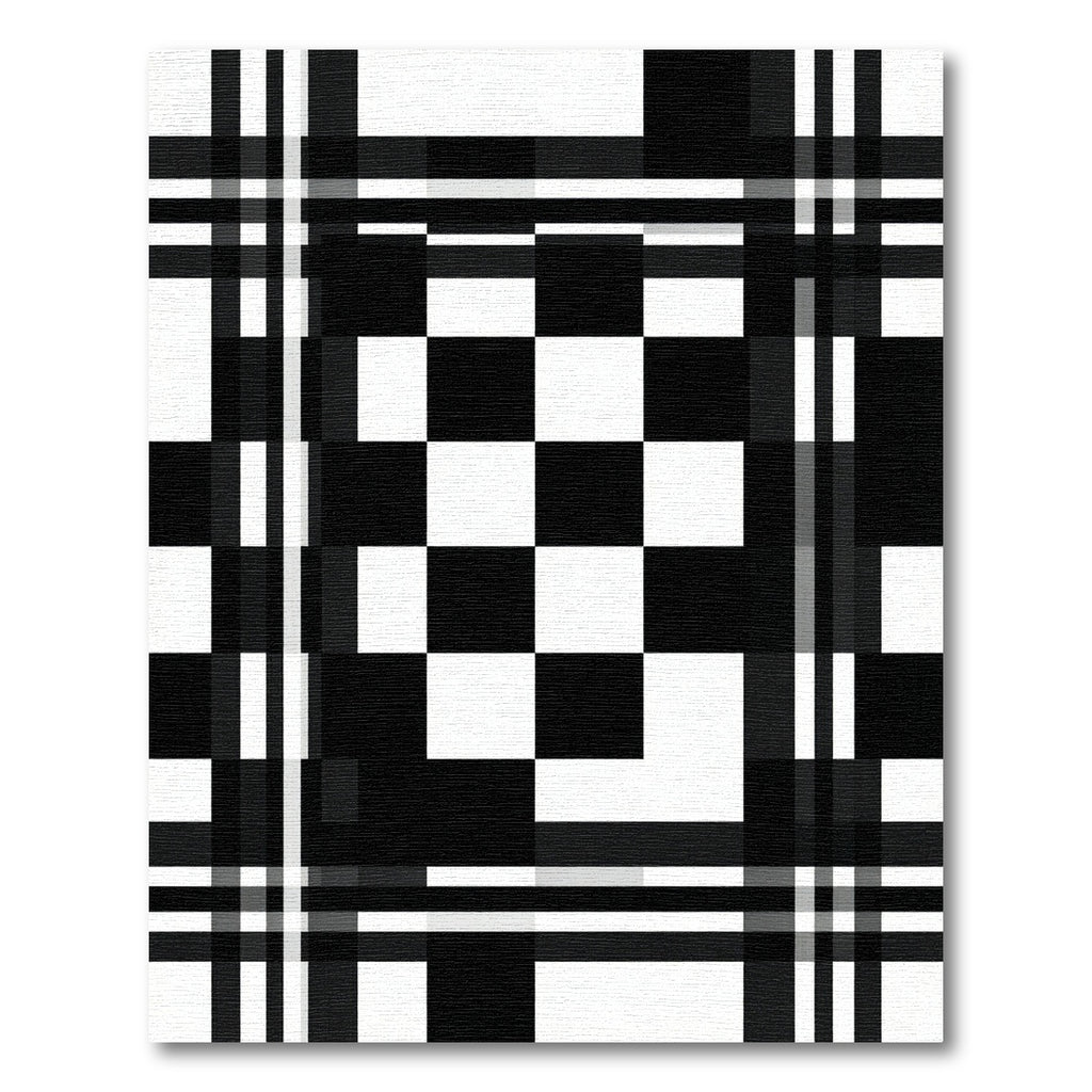 Bold Black White Abstract Checkerboard Rug