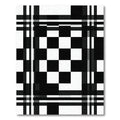 Bold Black White Abstract Checkerboard Rug
